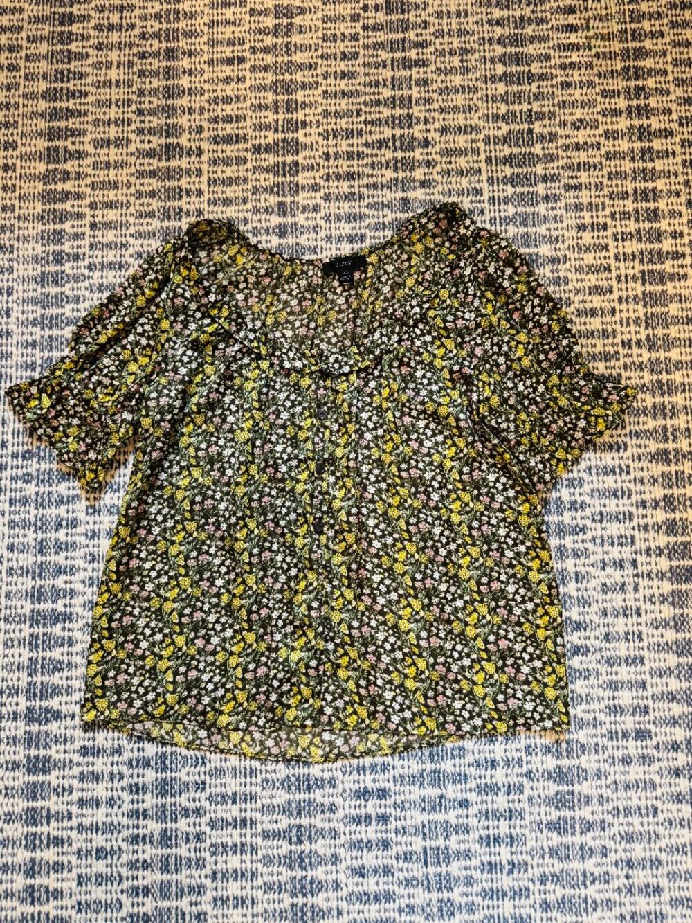 J Crew Floral Silk Blouse, Size XS